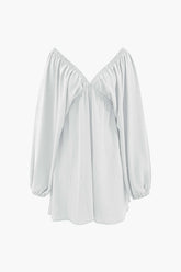 V-neck Puff Sleeve Mini Dress